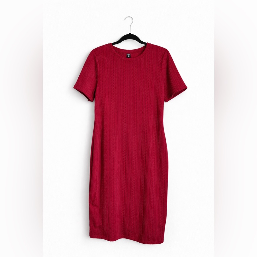 SHEIN‎ Vibrant Red Midi Dress